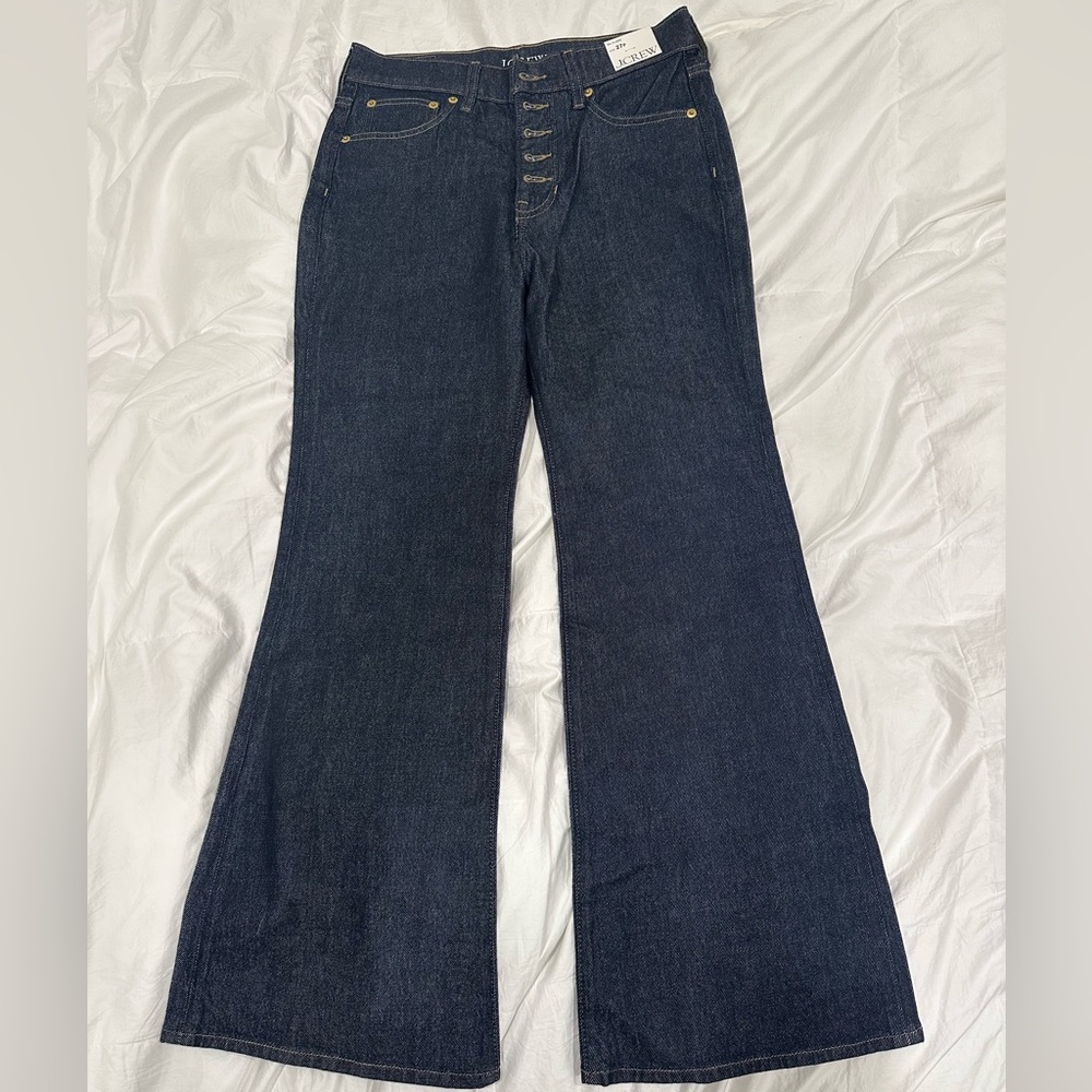 J Crew Button Up Flare Jeans